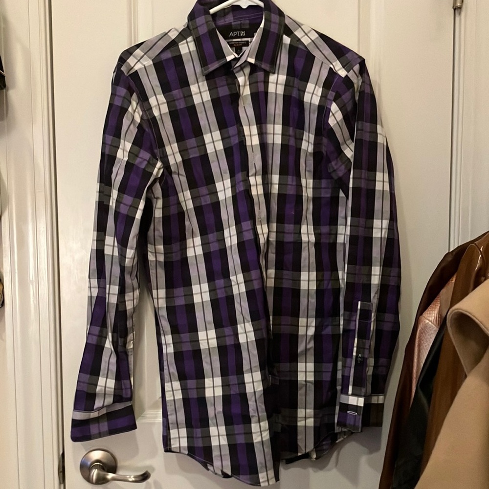 APT 9 Purple Button Down